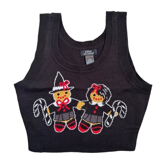NEW Hot Topic Gingerbread Cardigan Tank 2 pc Set Social Collision Sz S Goth - Picture 2 of 4